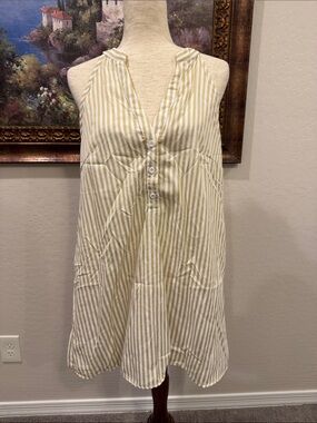 CUPSHE Sleeveless Striped Button Front Dress
